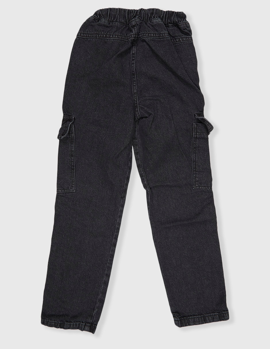 Jeans regular amplio piquenique lavado deslavado para niño