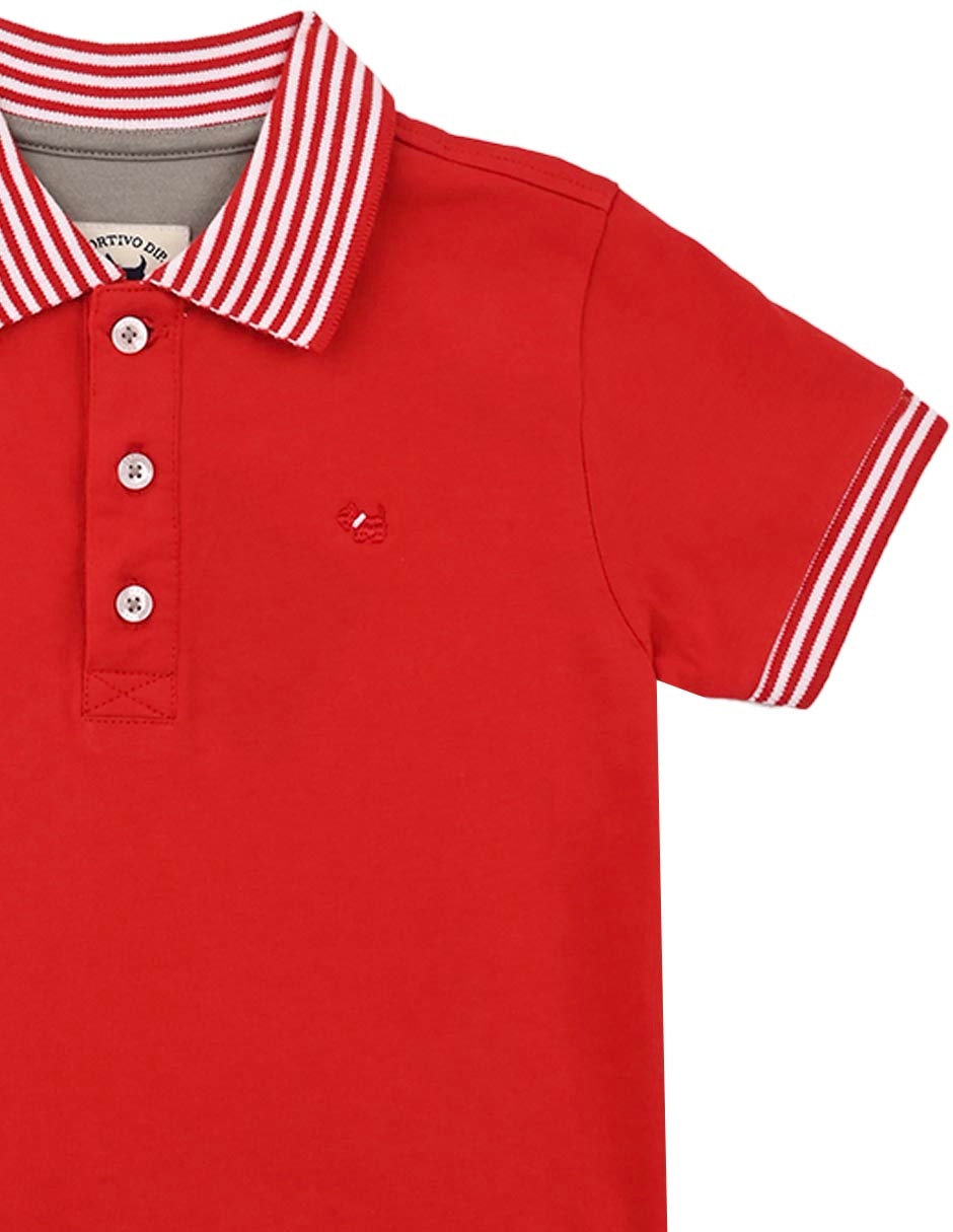Playera tipo polo Ferrioni Namia de algodón para niño