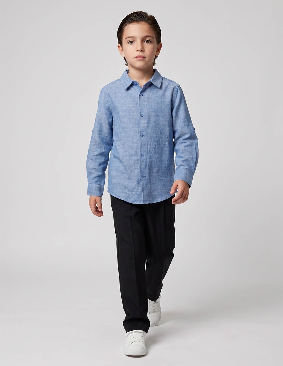 Camisa casual manga larga para niño Camisa casual manga larga para niño