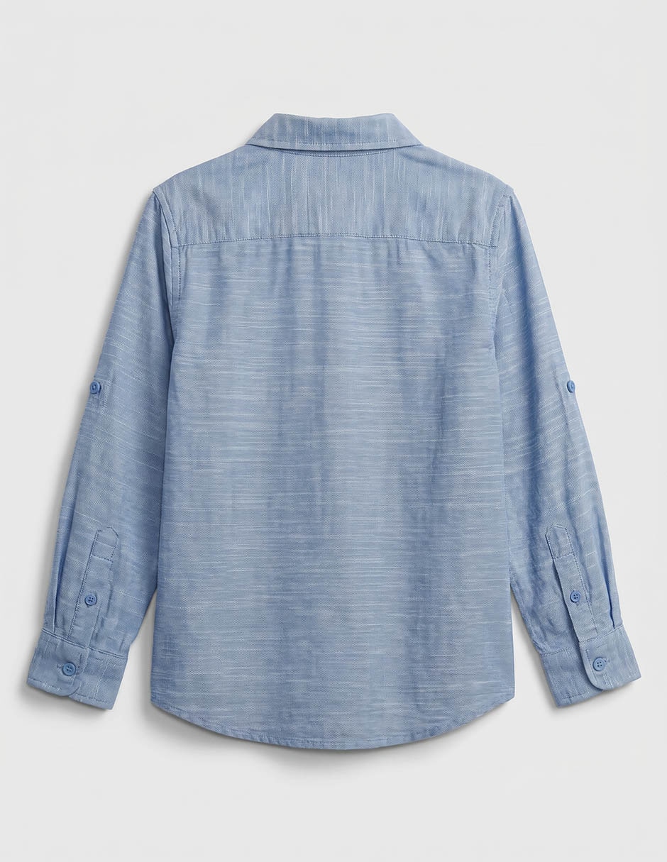 Camisa casual piquenique manga larga para niño