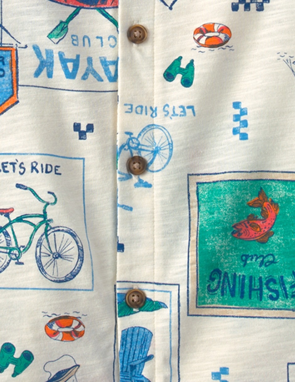 Camisa casual carter's de algodón manga corta para niño