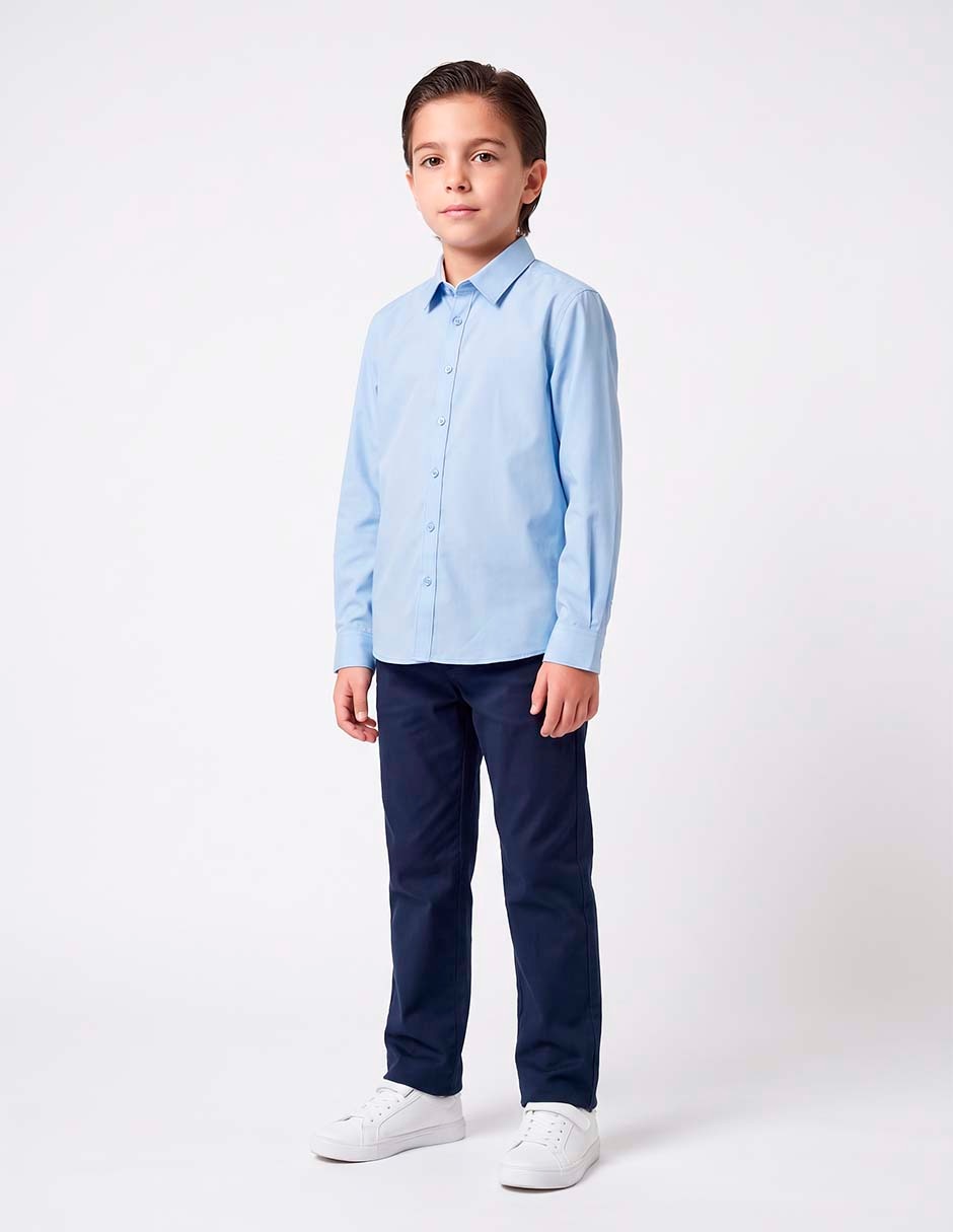 Camisa casual de algodón manga larga para niño 3