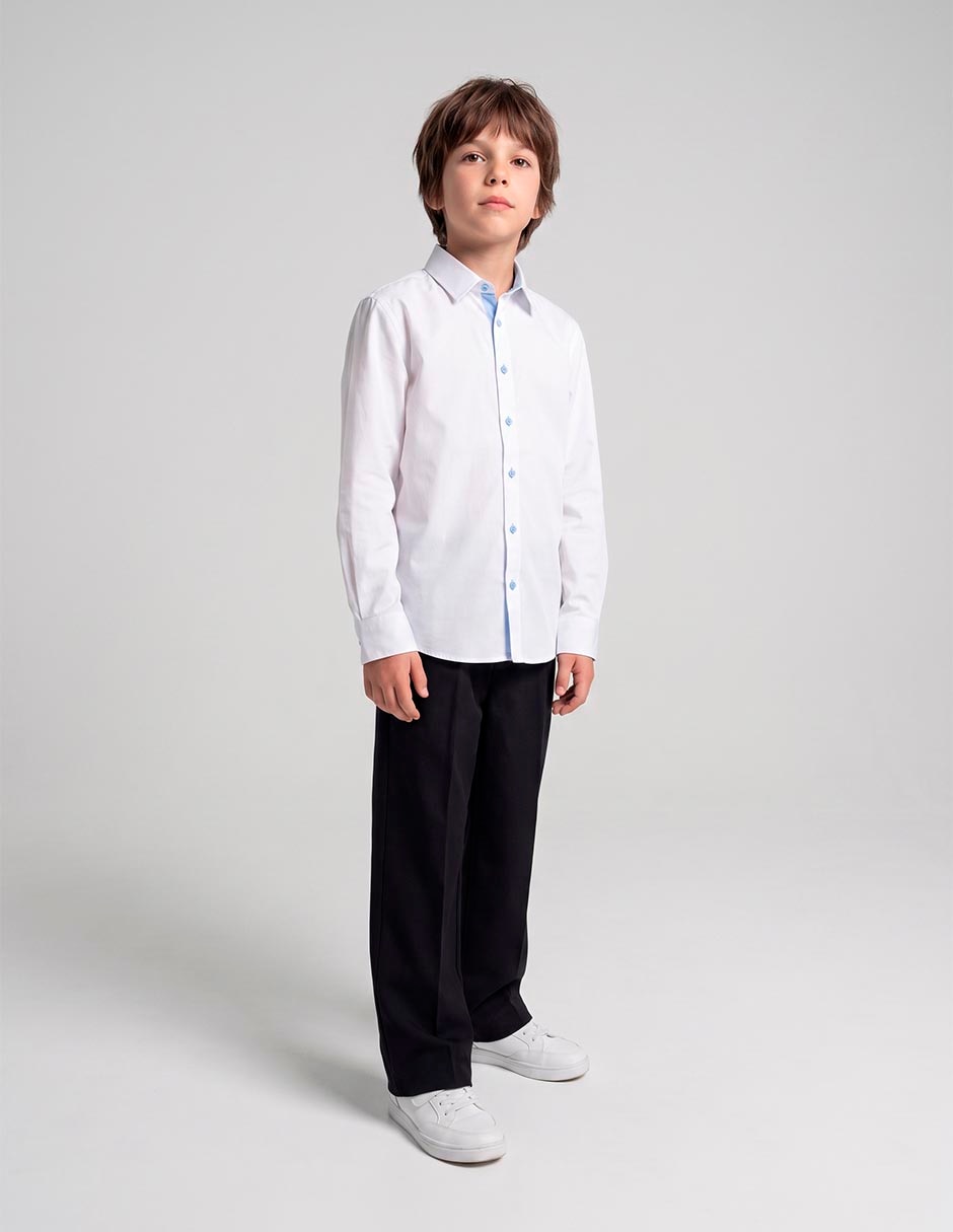 Camisa formal jbe de algodón manga larga para niño