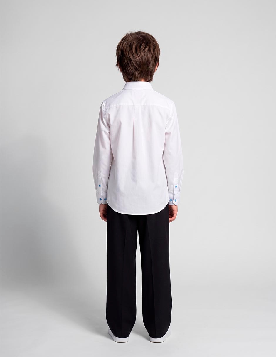 Camisa formal jbe de algodón manga larga para niño