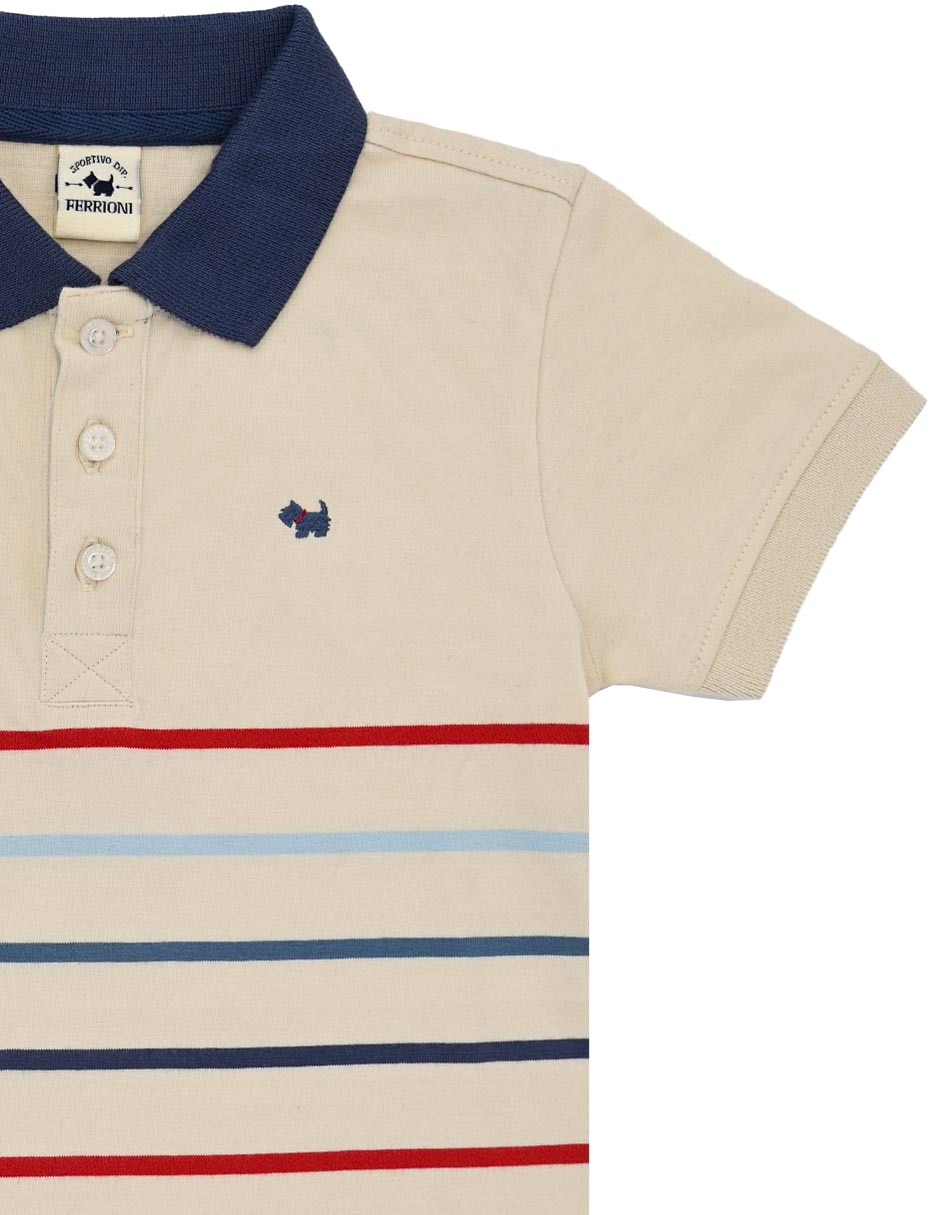 Playera tipo polo Kiam de algodón para niño 4