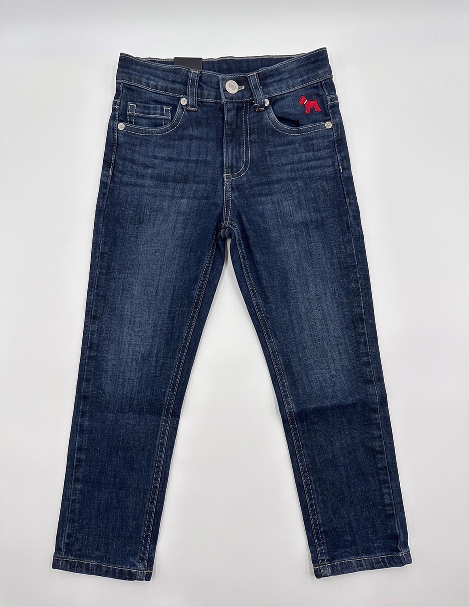 Jeans straight Ferroni deslavado para niña Jeans straight Ferroni deslavado para niña