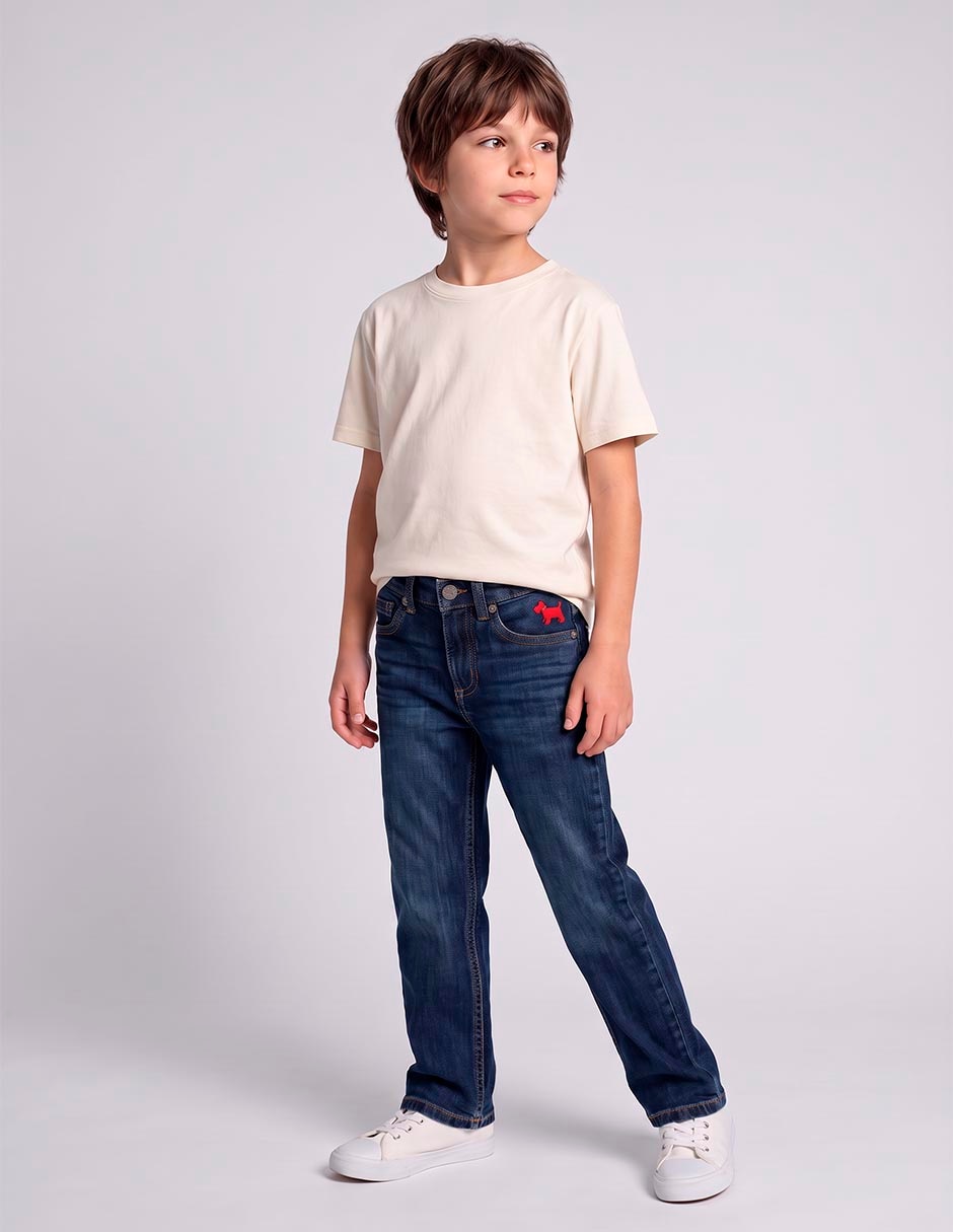 Jeans straight Ferroni deslavado para niña 2