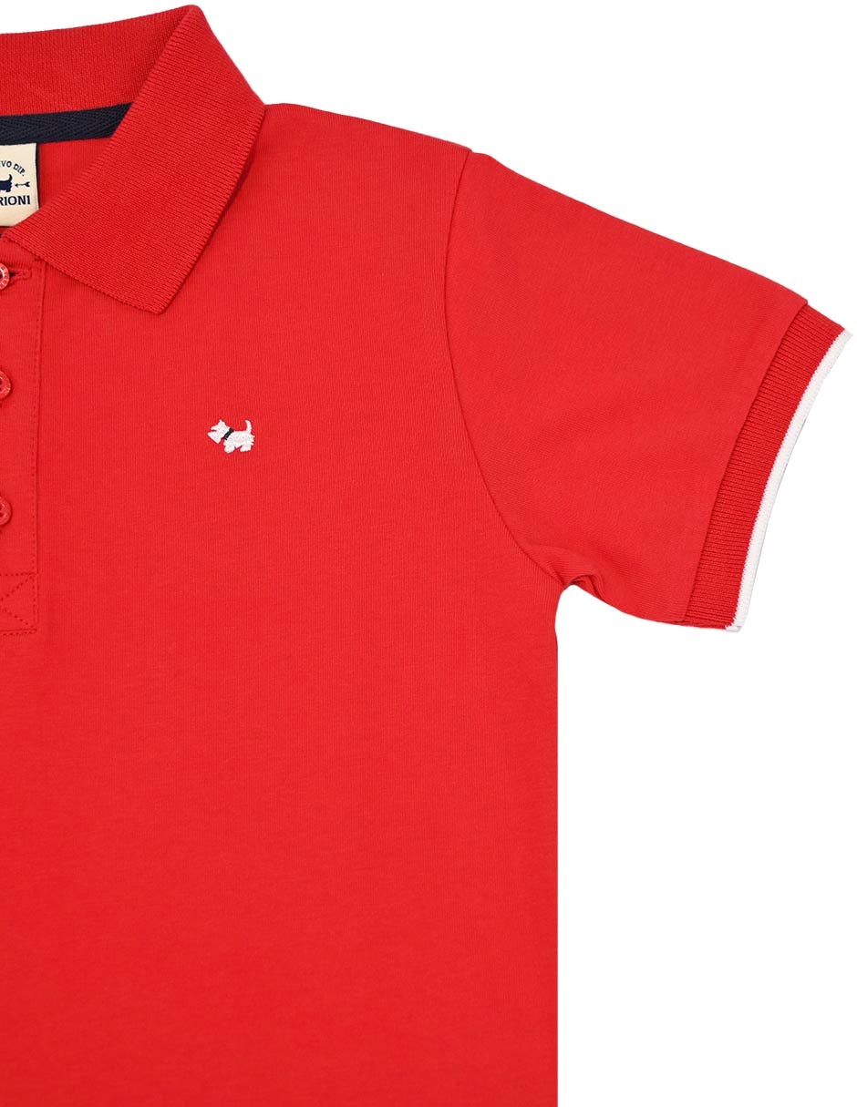 Playera tipo polo Nashira de algodón para niño 3
