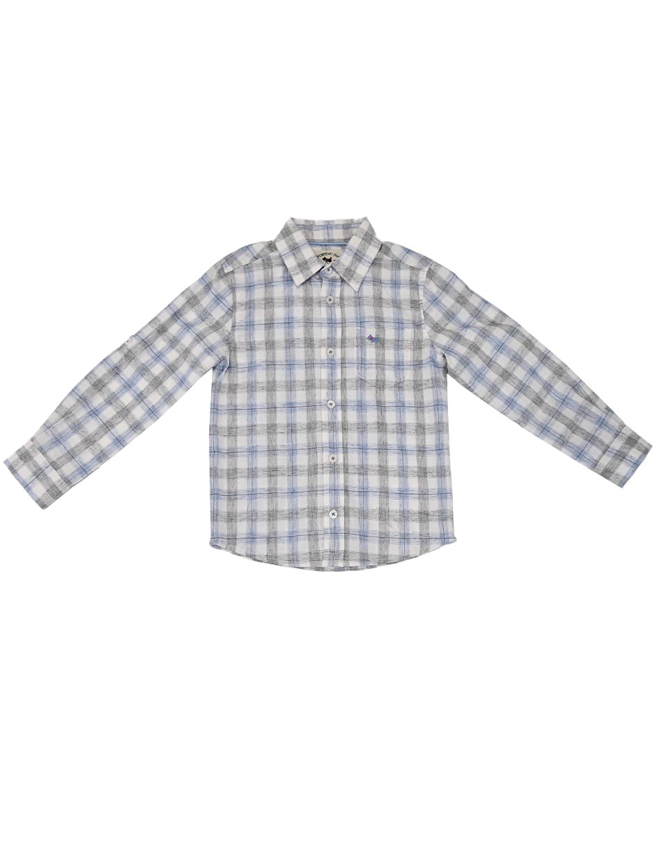 Camisa casual de algodón manga larga para niño Camisa casual de algodón manga larga para niño