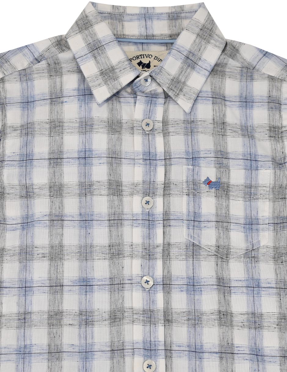 Camisa casual de algodón manga larga para niño 4