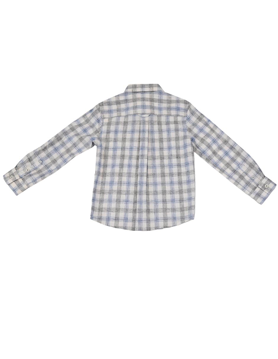 Camisa casual de algodón manga larga para niño 3