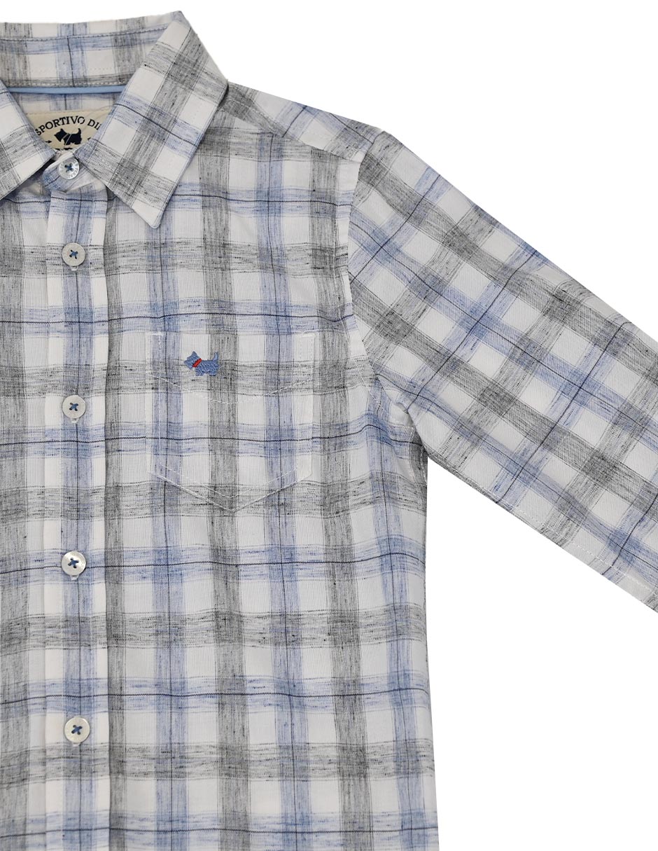 Camisa casual de algodón manga larga para niño 2