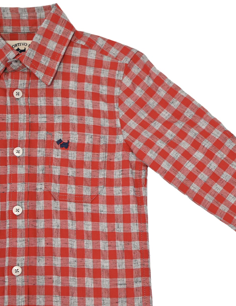 Camisa casual de algodón manga larga para niño 3