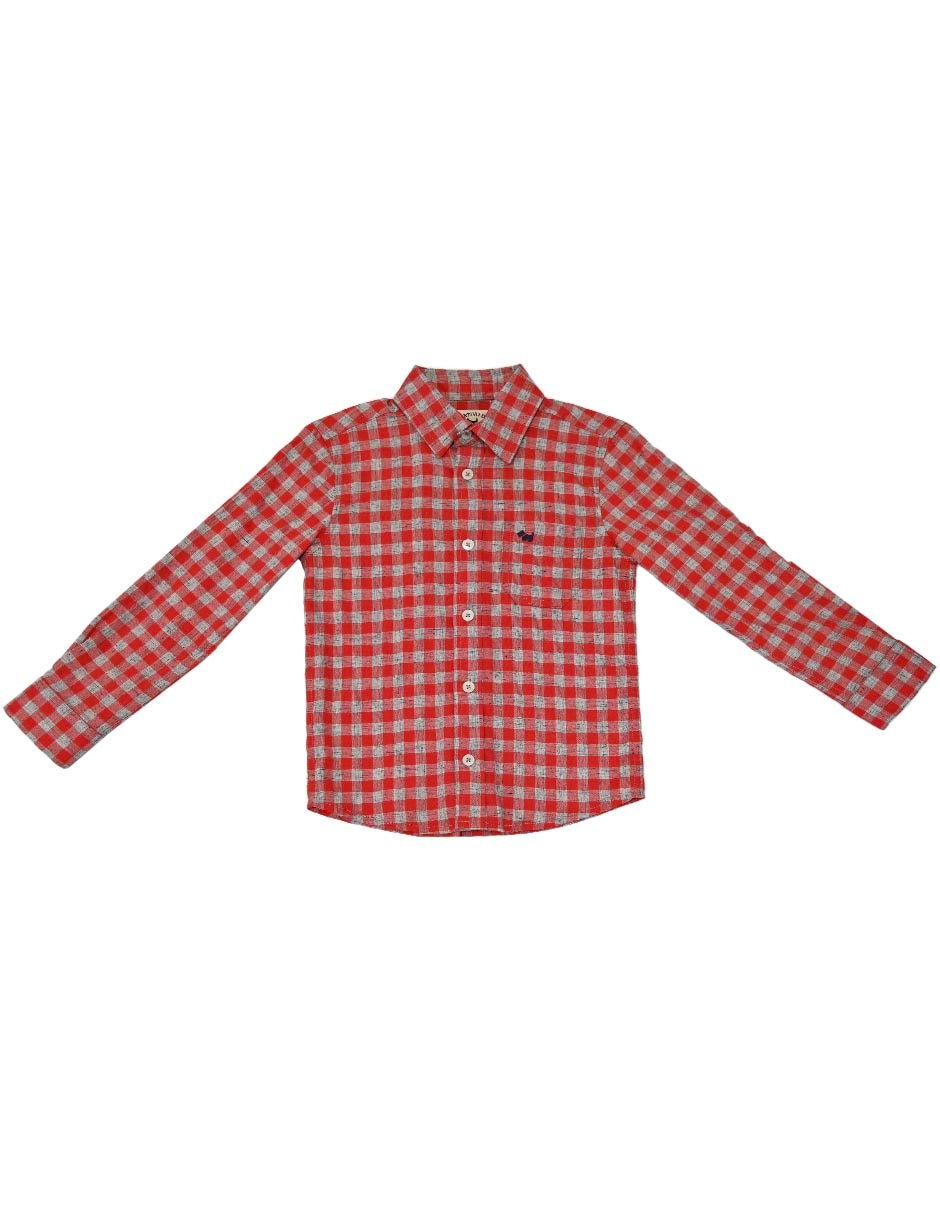 Camisa casual de algodón manga larga para niño Camisa casual de algodón manga larga para niño
