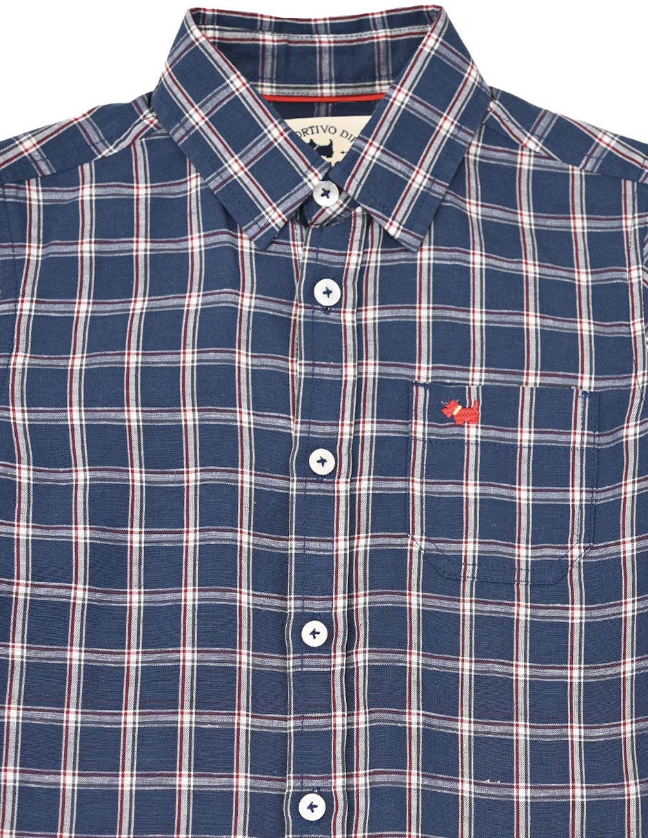 Camisa casual de algodón manga larga para niño 4