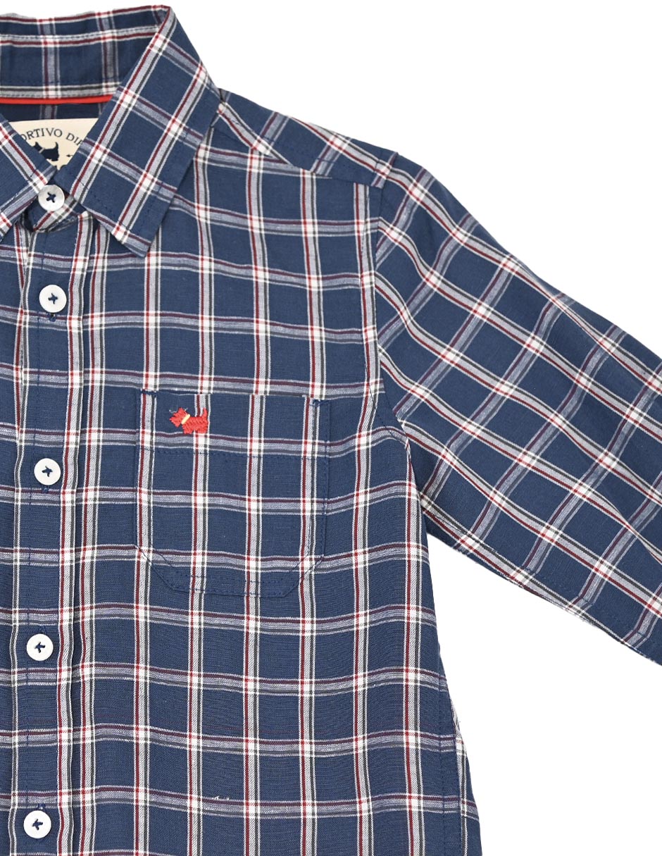 Camisa casual de algodón manga larga para niño 3