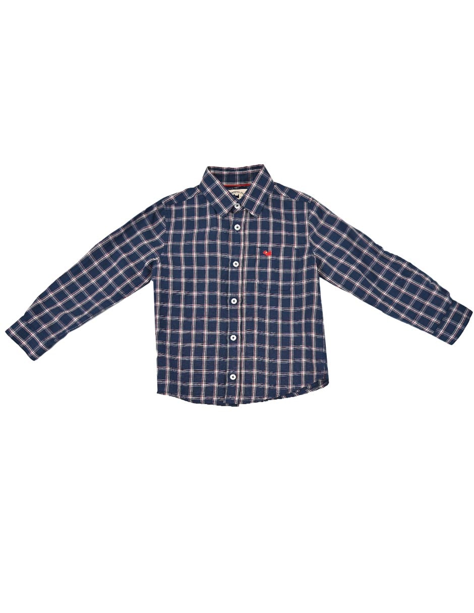 Camisa casual de algodón manga larga para niño Camisa casual de algodón manga larga para niño