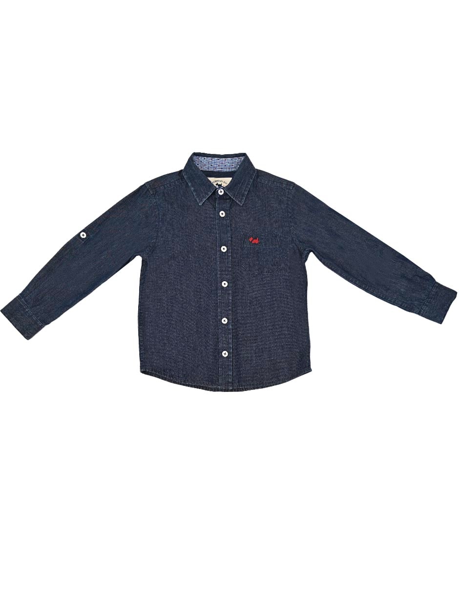 Camisa casual Ferrioni de algodón manga larga para niño