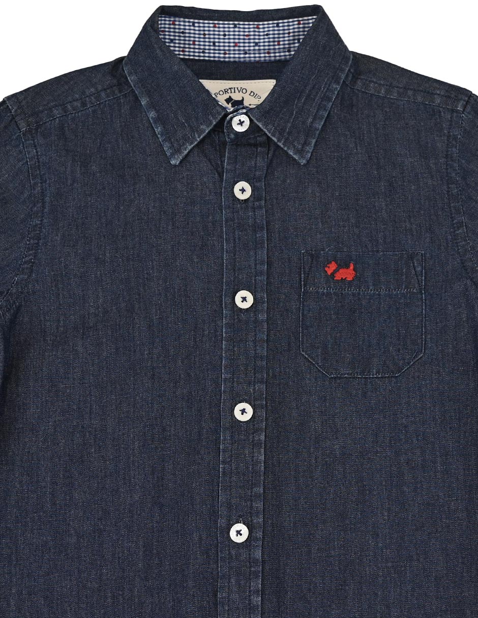 Camisa casual Ferrioni de algodón manga larga para niño