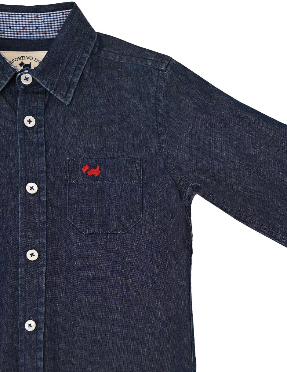 Camisa casual Ferrioni de algodón manga larga para niño