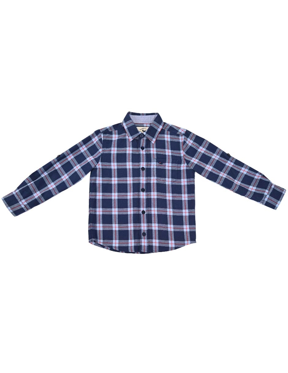 Camisa casual de algodón manga larga para niño