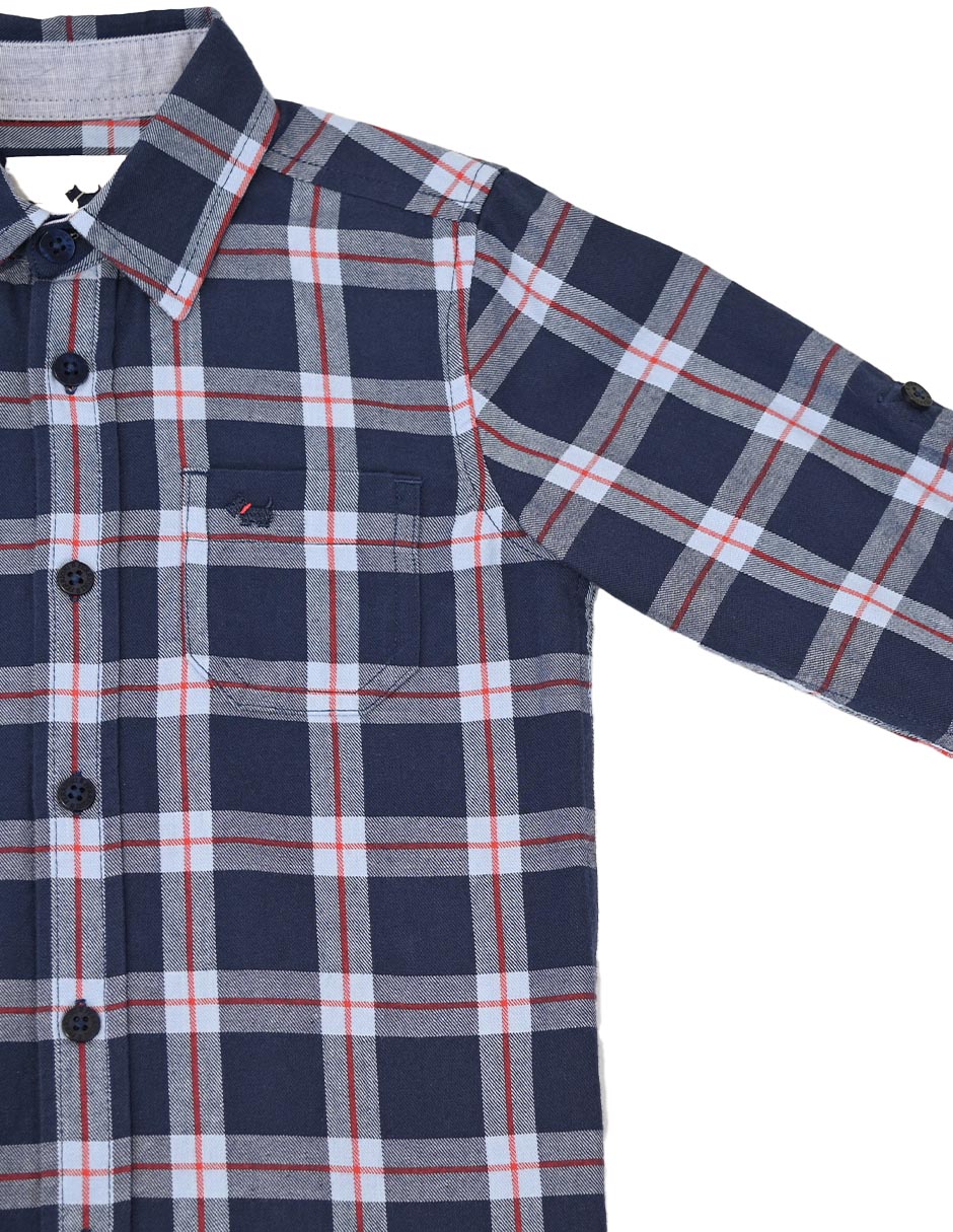 Camisa casual de algodón manga larga para niño 3