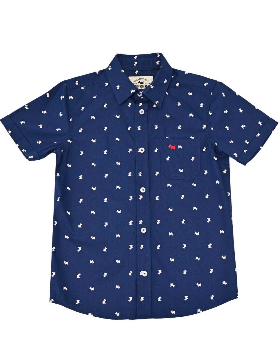 Camisa casual de algodón manga corta para niño Camisa casual de algodón manga corta para niño