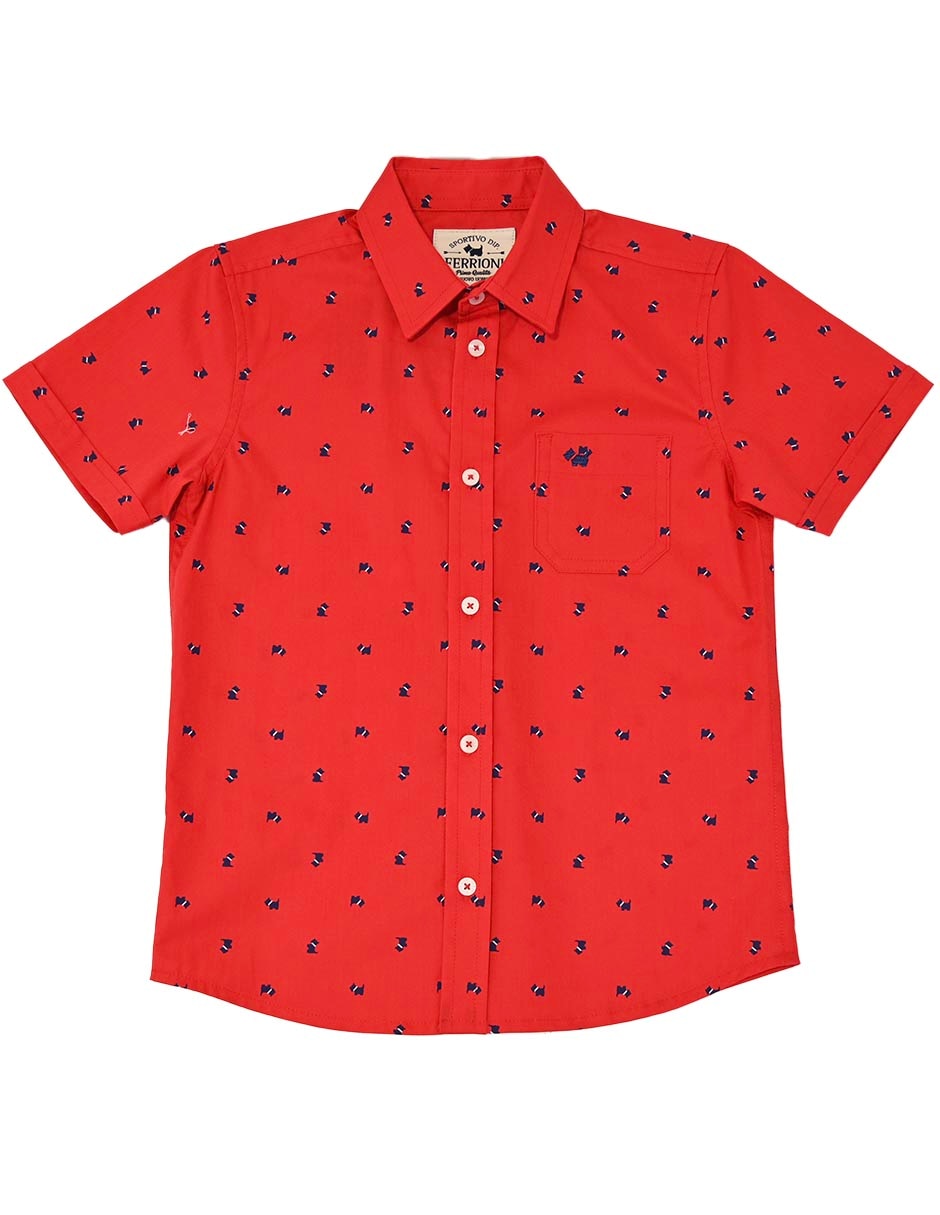 Camisa casual de algodón manga corta para niño 1