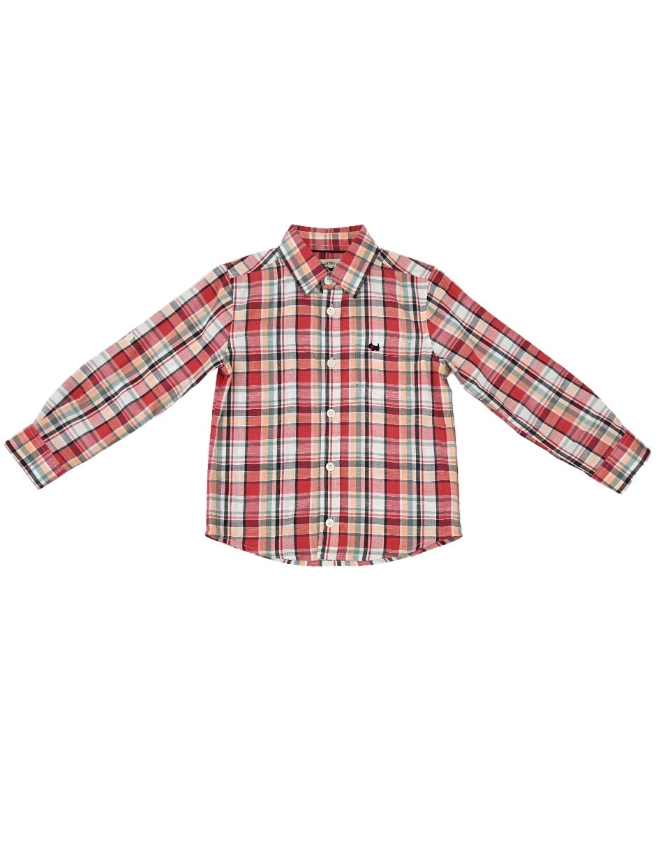Camisa casual de algodón manga larga para niño Camisa casual de algodón manga larga para niño