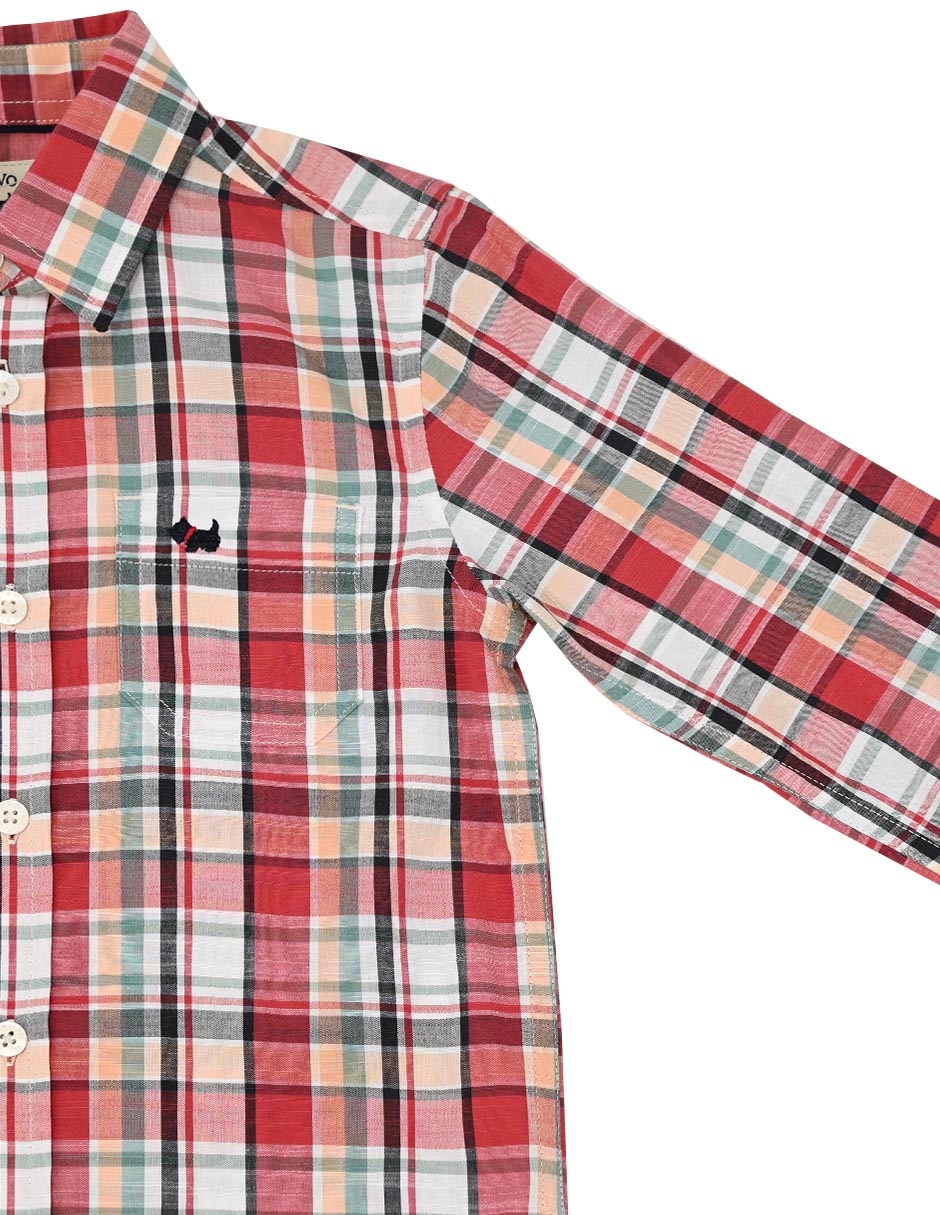 Camisa casual de algodón manga larga para niño 3
