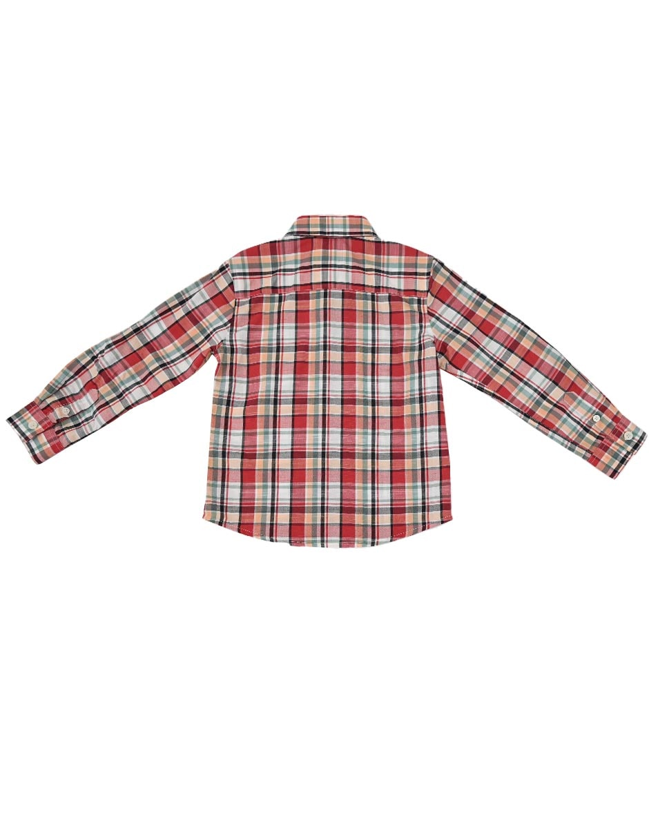 Camisa casual de algodón manga larga para niño 4