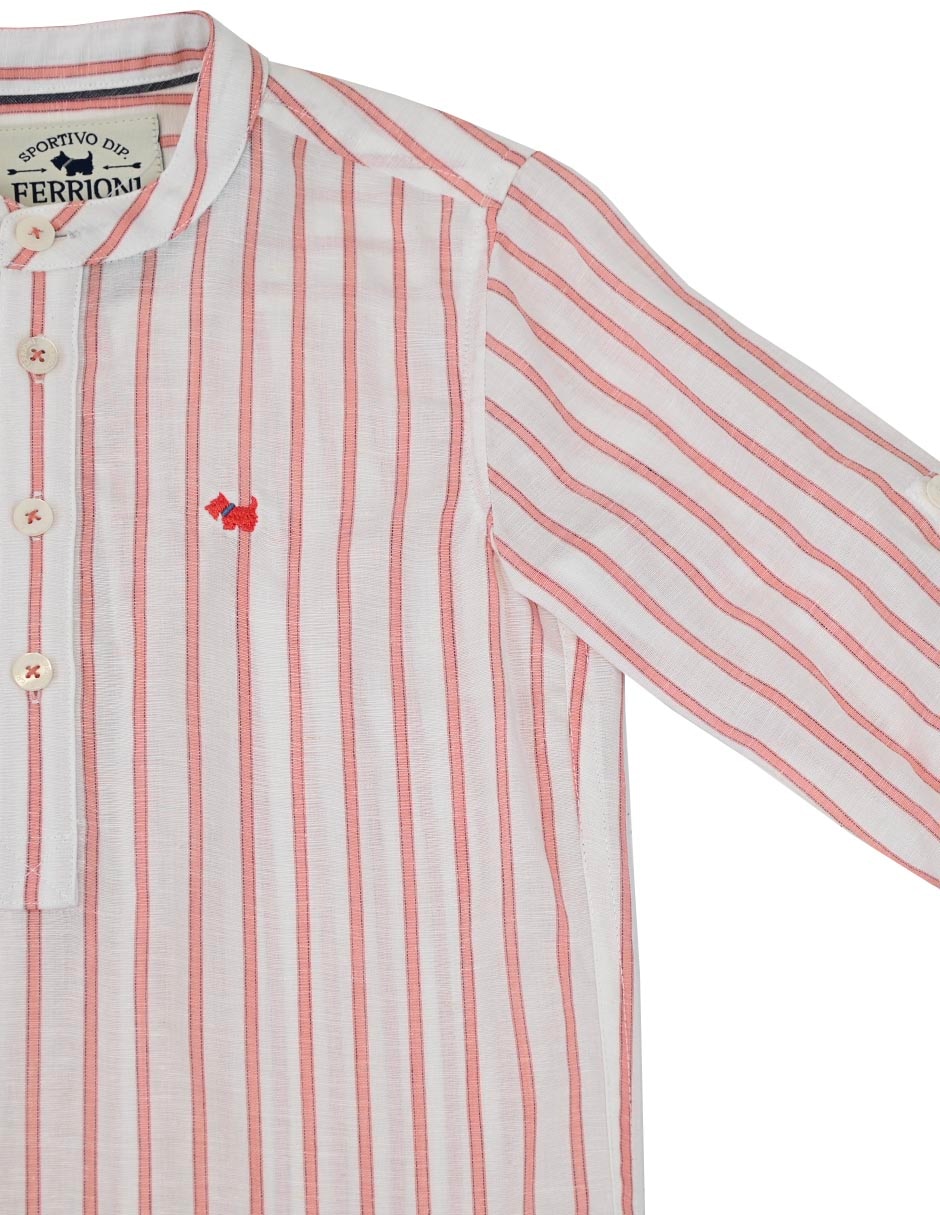 Camisa casual Ferrioni de algodón manga larga para niño