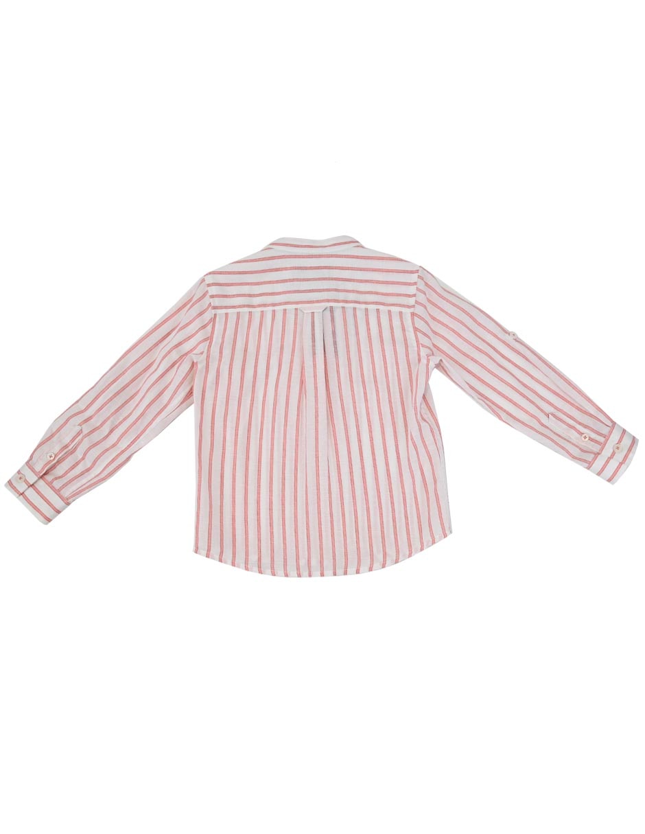 Camisa casual de algodón manga larga para niño 4
