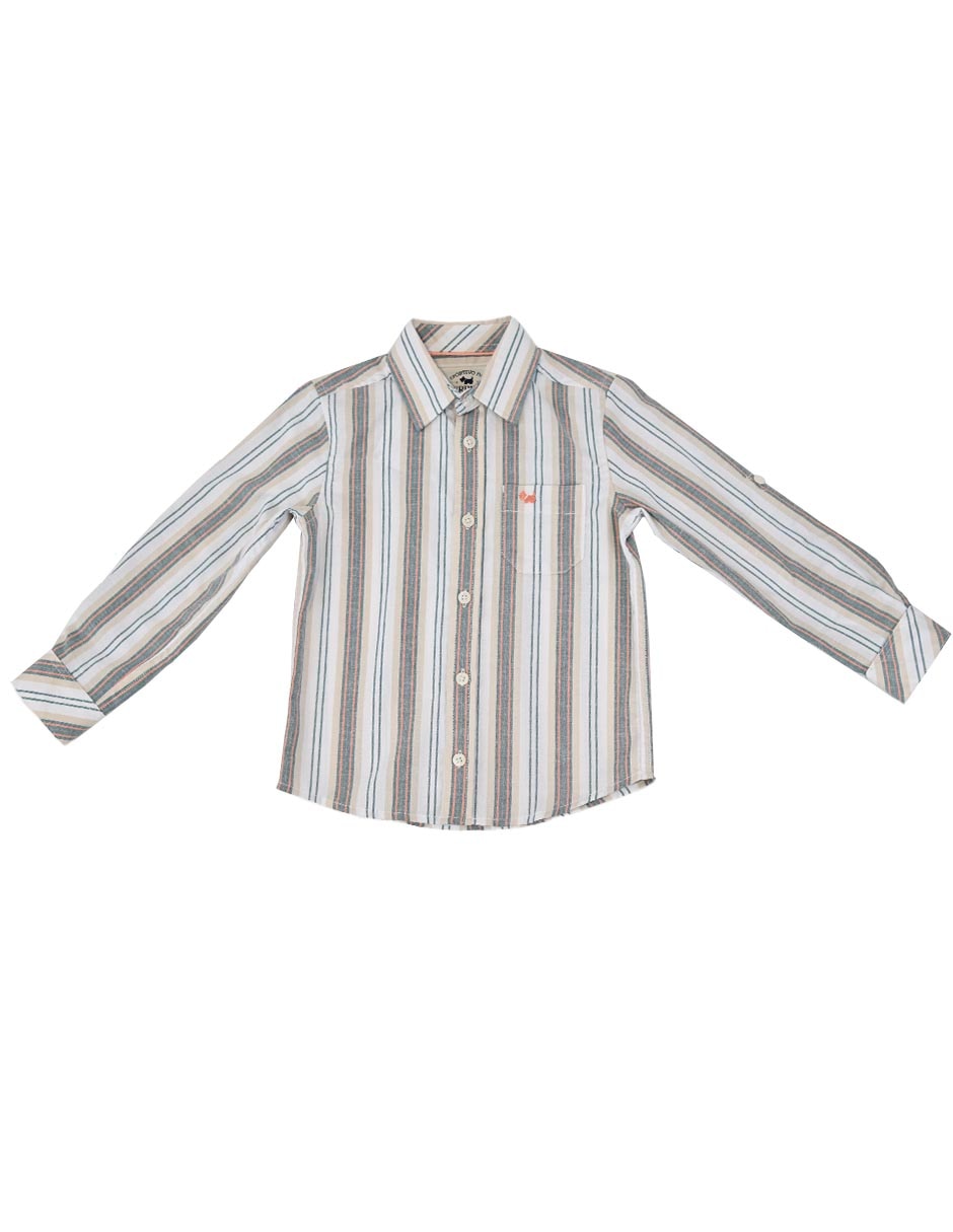 Camisa casual kirei de algodón manga larga para niño Camisa casual kirei de algodón manga larga para niño