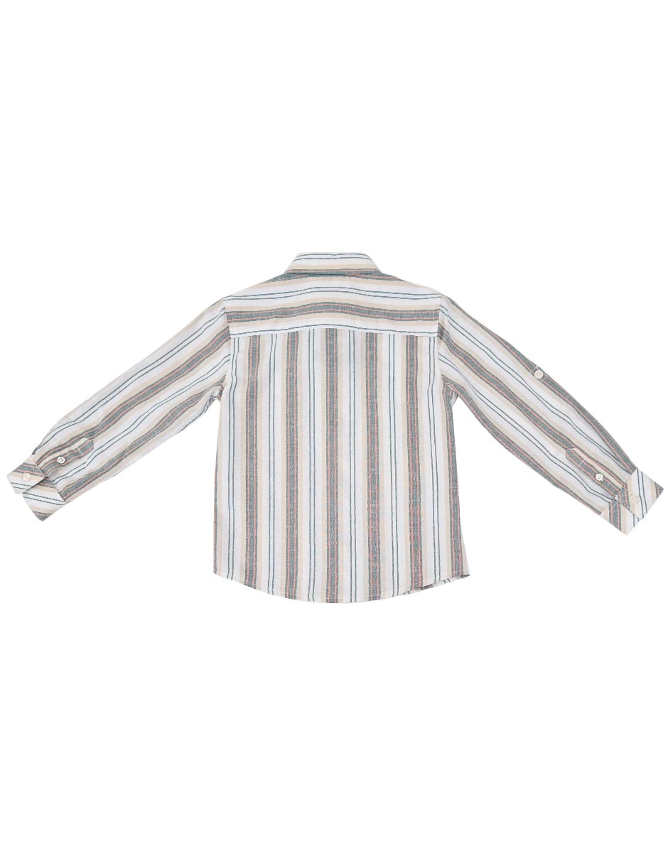 Camisa casual kirei de algodón manga larga para niño 4