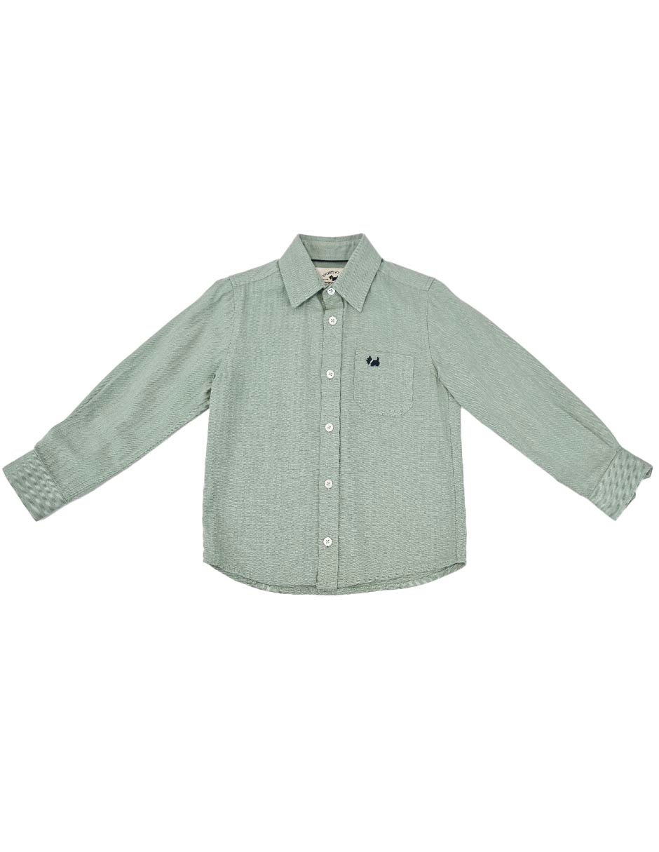 Camisa Kenya de algodón manga larga para niño Camisa Kenya de algodón manga larga para niño