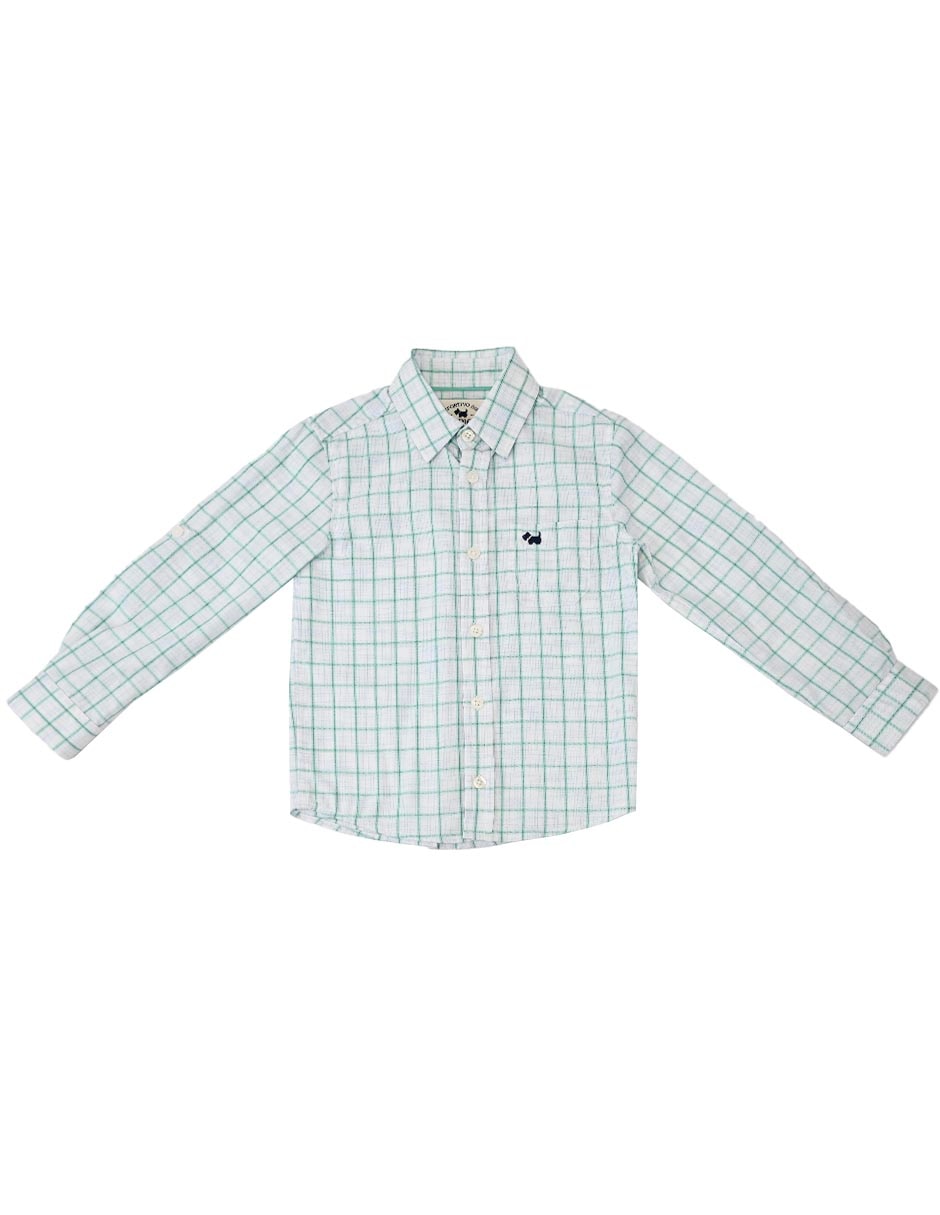 Camisa casual zef de algodón manga larga para niño Camisa casual zef de algodón manga larga para niño