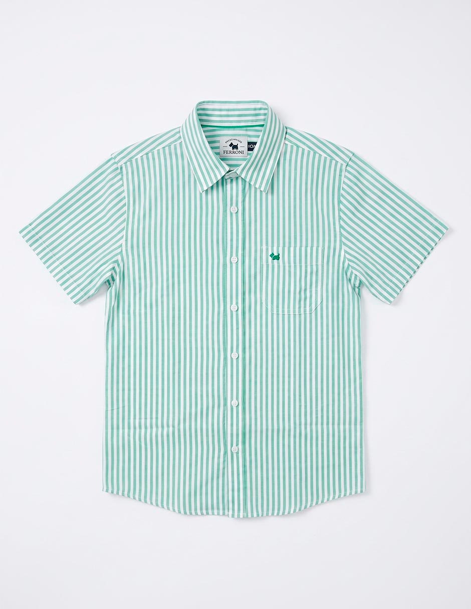 Camisa casual de algodón manga corta para niño Camisa casual de algodón manga corta para niño