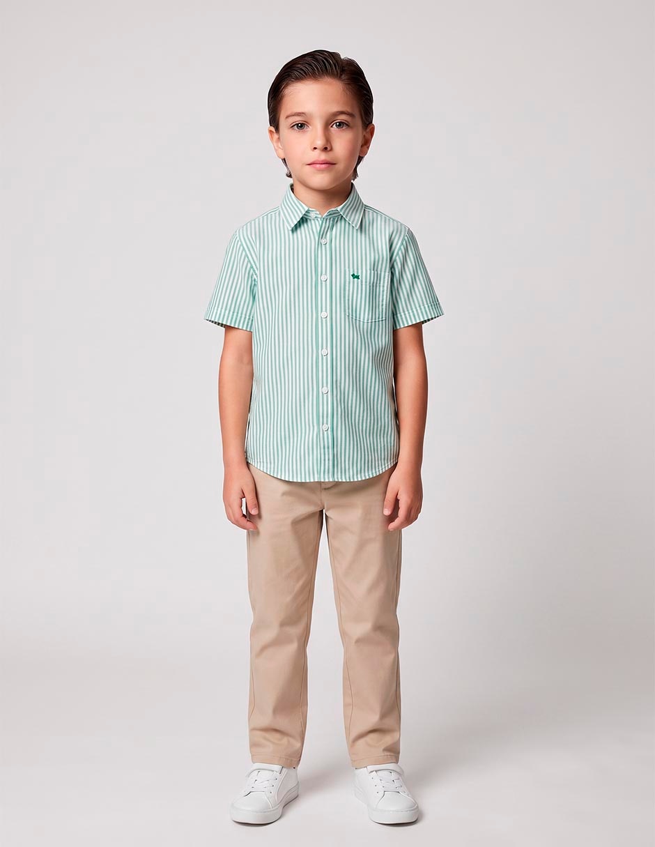 Camisa casual de algodón manga corta para niño 2