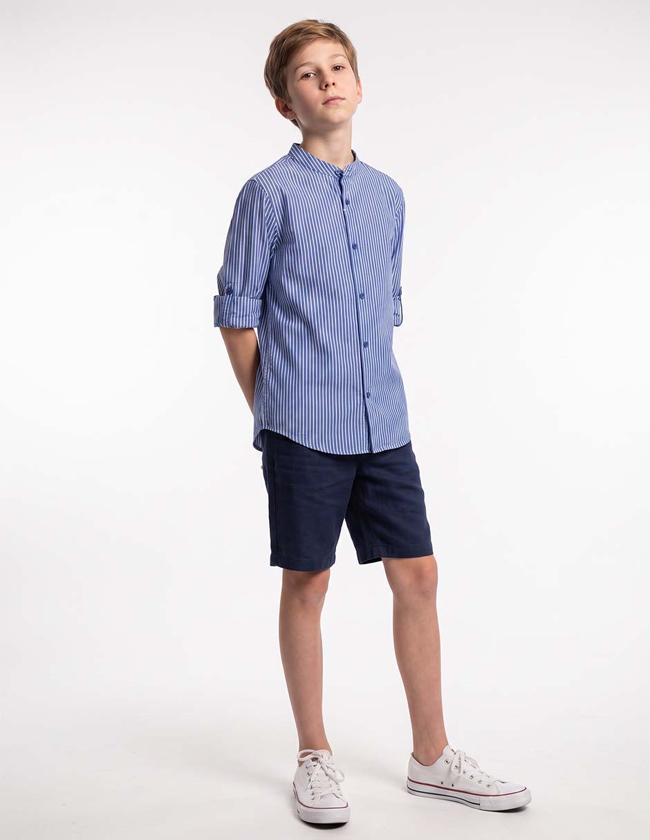 Camisa casual piquenique de algodón manga larga para niño Camisa casual piquenique de algodón manga larga para niño