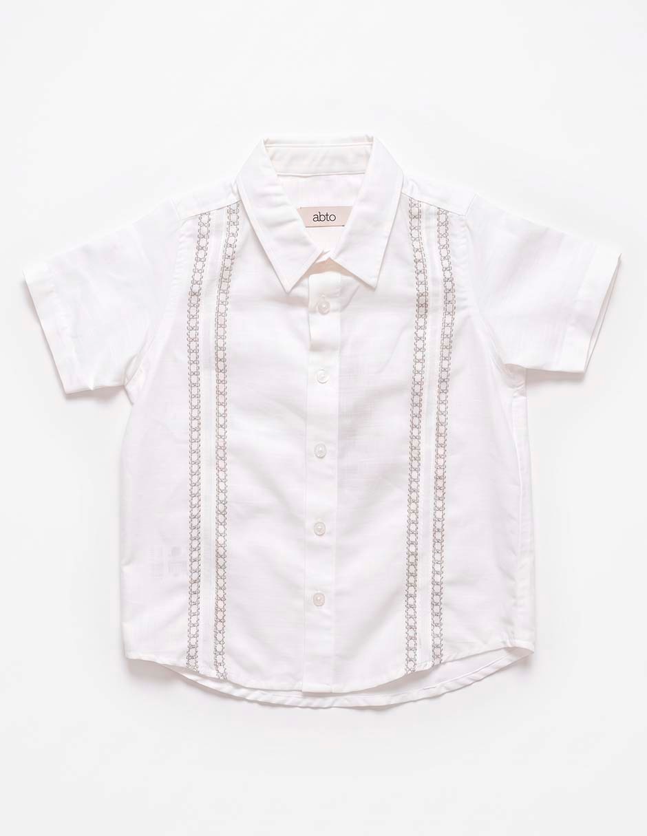 Camisa casual de algodón manga corta para niño Camisa casual de algodón manga corta para niño