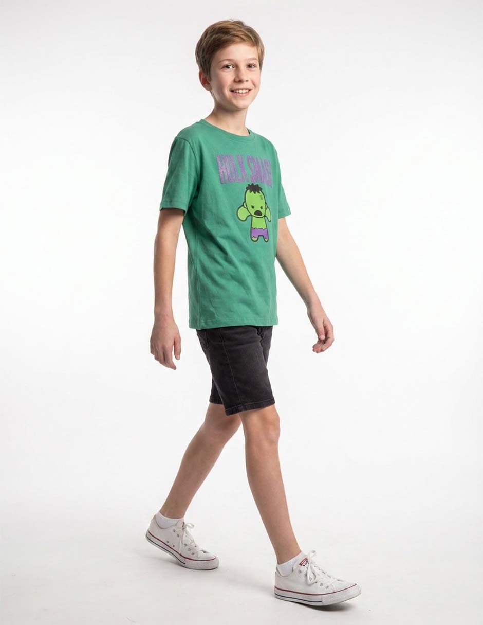 Playera Hulk manga corta para niño