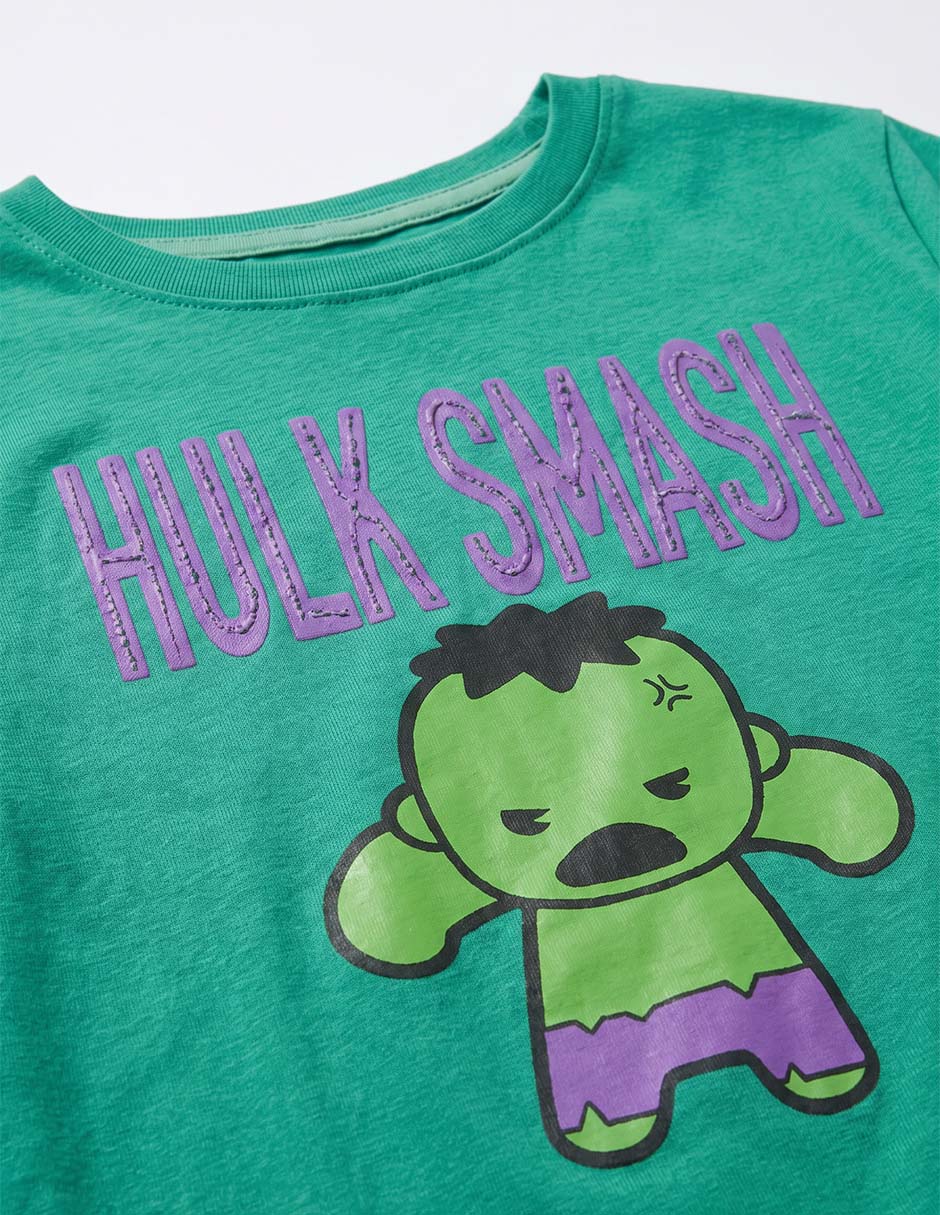 Playera Hulk manga corta para niño 6