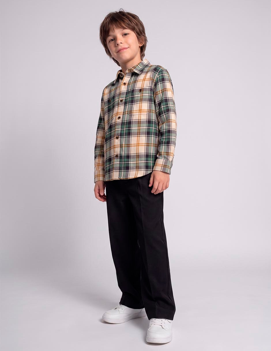 Camisa casual manga larga para niño