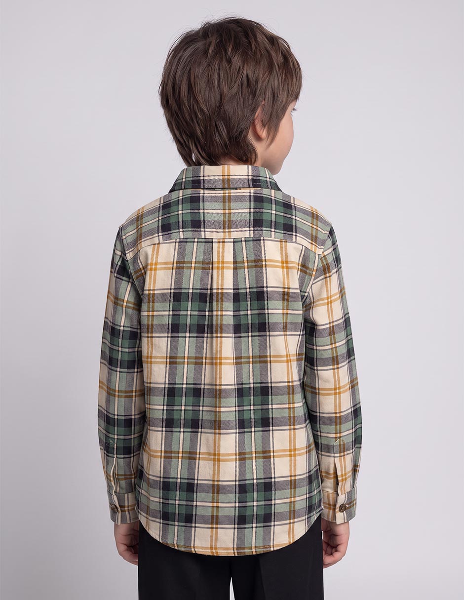Camisa casual manga larga para niño