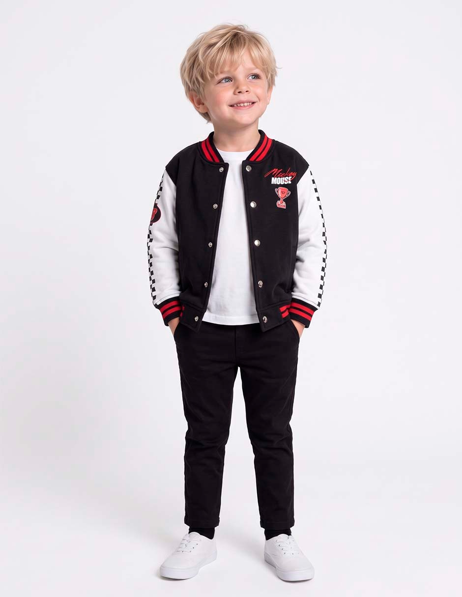 Set chamarra/chamarra bomber licencia mickey mouse de felpa para infantil niño Set chamarra/chamarra bomber licencia mickey mouse de felpa para infantil niño