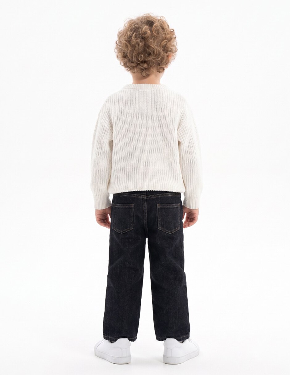 Jeans straight lavado denim para niño 2