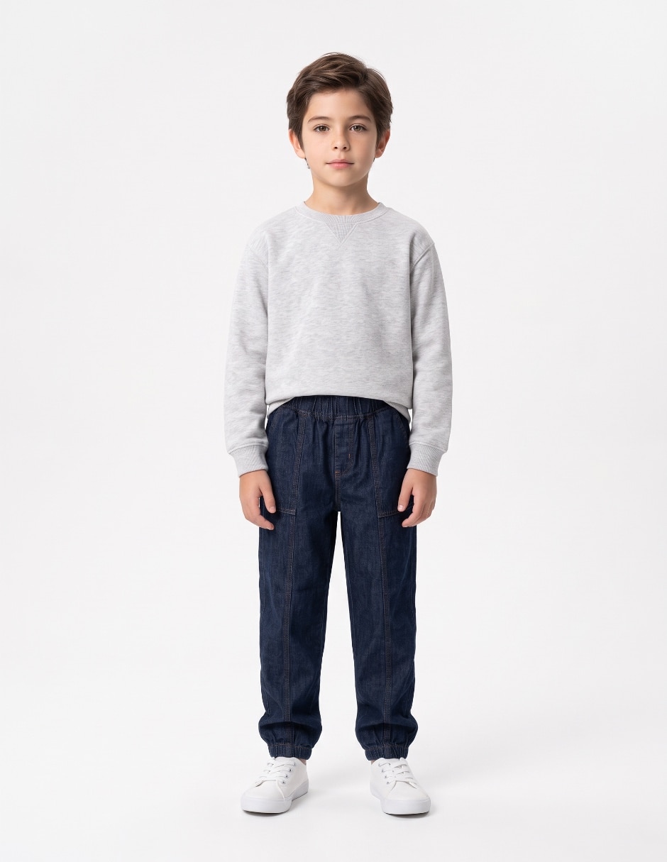 Jeans Amplio lavado denim para niño
