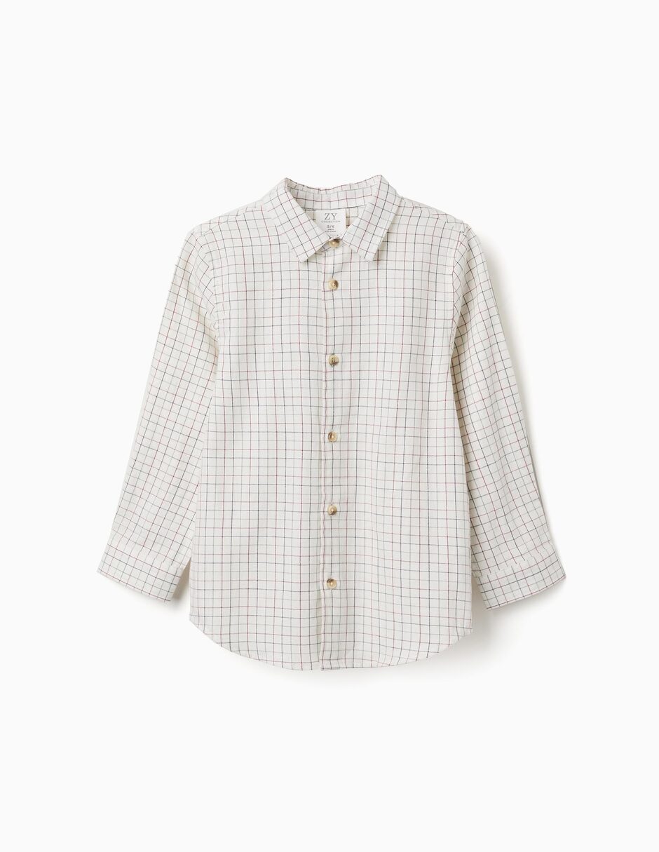 Camisa casual de algodón manga larga para niño