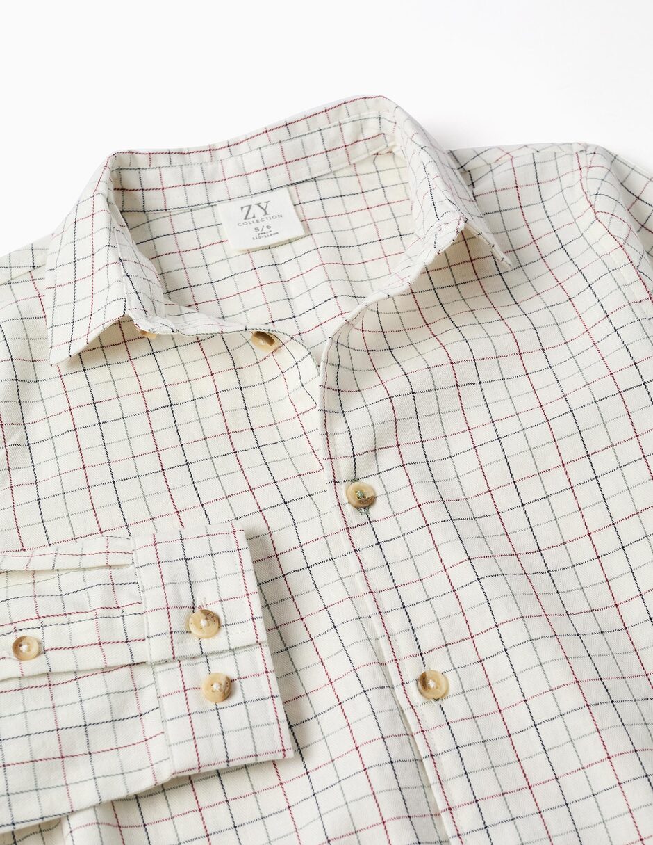 Camisa casual de algodón manga larga para niño 3